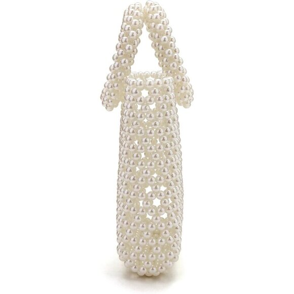 Women Pearl Clutch Bag Beaded Evening Purse Crossbody Wedding Top-Handle main image 5